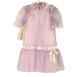 Dance Allure Dress Flower Girl Modest Ruffles Lavender Vintage 70’s New Size 6